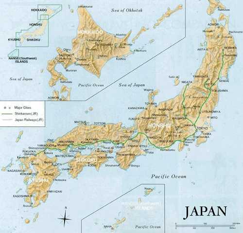 Ciudades de Japón - mapa