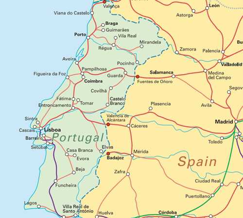 Ciudades de Portugal - mapa