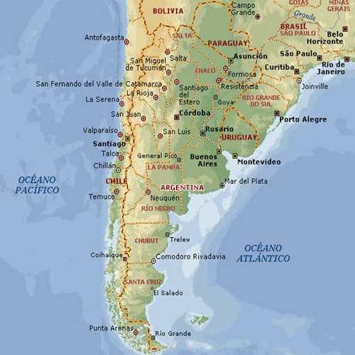 Ciudades de Argentina, mapa