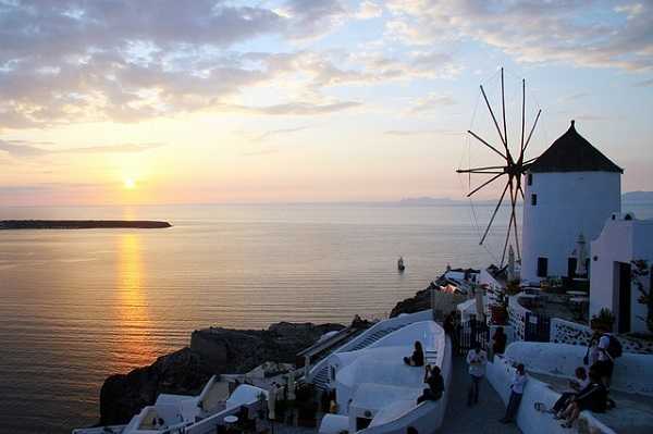 Puesta de sol en Santorini Puesta de sol en Santorini